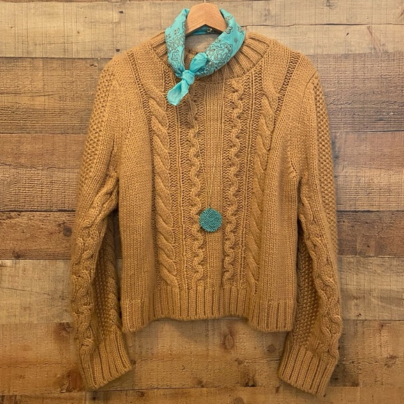 Camel Cable Knit Sweater by Elie Tahari - Picture 5 of 9